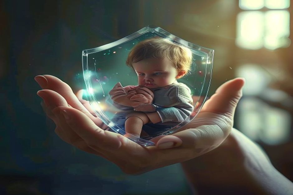a-conceptual-illustration-of-a-protective-digital-shield-shaped-like-a-hand-holding-a-small-child-r Bilinçsiz İnternet Kullanımının Çocuklar Üzerindeki Etkileri ve Dijital Ebeveynlik
