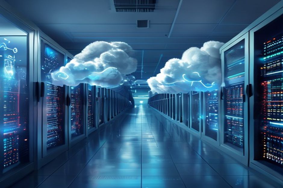 a-professional-infographic-style-illustration-showing-a-bridge-connecting-a-computer-server-room-to Bilgi Teknolojileri (IT) ve Dijital Teknoloji (DT) Arasındaki Temel Farklar