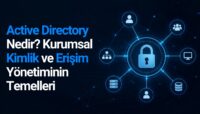 Active Directory Nedir? Kurumsal Kimlik ve Erişim Yönetiminin Temelleri makalesi Canva kapak görseli